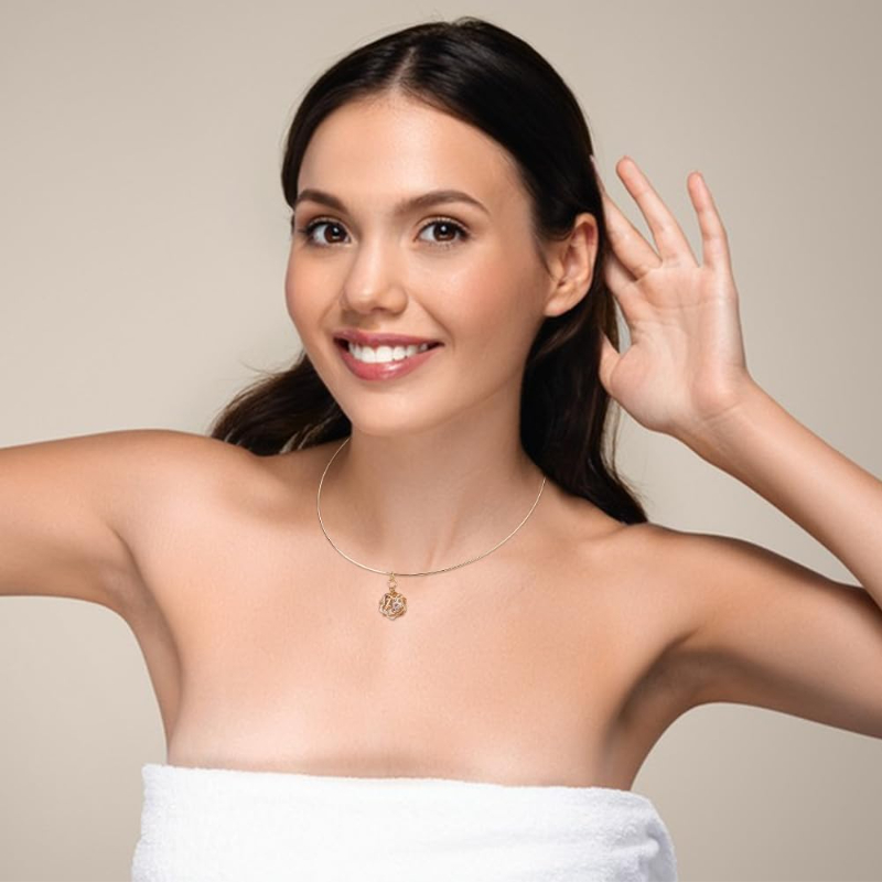 Plain Metal Choker Necklace Set, Gift for Women